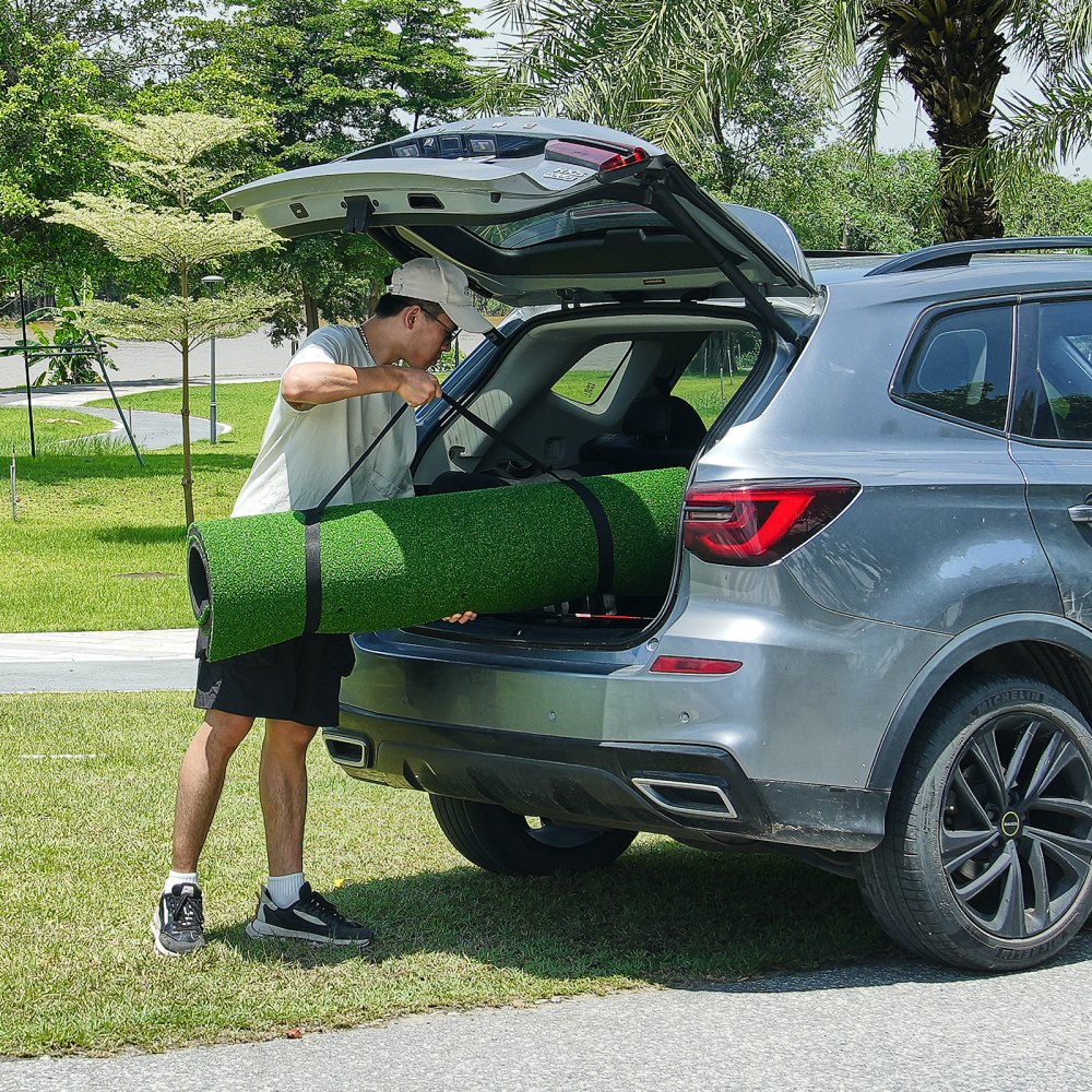 VEVOR Golf Hitting Mat, Golf Turf Oefenmatten 152 x 122 cm, Verdikte Golf Hitting Training Aids met 9 Golf Tees, 10 Golfballen, Golf Oefenmat in de Achtertuin, Binnen en Buiten Training