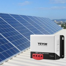 VEVOR 40A 12/24V MPPT Solar-laadregelaar Zonne-controller Laadregelaar voor zonnemodule met TTL-communicatie-interface Compatibel met deep-cycle accu's zoals AGM-, gel-, flood- en lithiumbatterijen