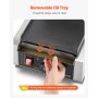 VEVOR Commerciële Contactgrill 1800W Elektrische Grill Sandwich Maker Paninipers Gemaakt van roestvrij staal met handvat en temperatuurregeling, 22 x 23 cm Platte geëmailleerde plaat (enkel), voor hamburger, steak en spek