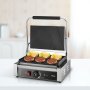 VEVOR Commerciële Panini Grill, Contactgrill 2200 W voor Sandwiches, Steak, Bacon, Hamburgers, Roestvrijstalen Sandwichmaker Persgrill met Handvat & Temperatuurregeling & 34 x 23 cm Verwarmingsplaat, Panini Pers