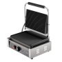 VEVOR Commerciële Panini Grill, Contactgrill 2200 W voor Sandwiches, Steak, Bacon, Hamburgers, Roestvrijstalen Sandwichmaker Persgrill met Handvat & Temperatuurregeling & 34 x 23 cm Verwarmingsplaat, Panini Pers