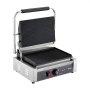 VEVOR Commerciële Panini Grill, Contactgrill 2200 W voor Sandwiches, Steak, Bacon, Hamburgers, Roestvrijstalen Sandwichmaker Persgrill met Handvat & Temperatuurregeling & 34 x 23 cm Verwarmingsplaat, Panini Pers