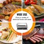 VEVOR Commerciële Panini Grill, 2,2 kW Elektrische Sandwich Panini Maker, RVS Sandwichpers, Panini Grill met Temperatuurregeling & 36 x 23 cm Geëmailleerde Plaat met Volledige Groeven