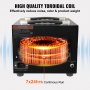 VEVOR 5000VA spanningsomvormer transformator AC 110V⇋220V transformatoromvormer 3x US NEMA 5-15R 3-pins / 3x Europese Shucko-uitgangen, 1x 5V USB-poort en 1x Type-C-aansluiting