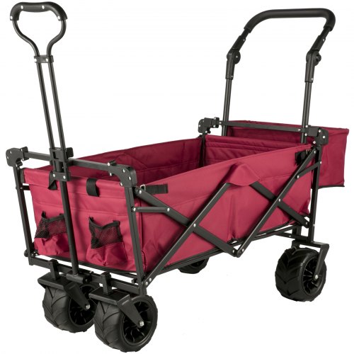 VEVOR Opvouwbare Wagenwagen Product Afmetingen 92,7 x 54,3 x 98,5 cm Multifunctioneel Tuinwagen Max. Draagvermogen 100 kg Opvouwbare Tuinwagen, Opvouwbare Handkar met 2 Klittenbandsluitingen