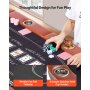 VEVOR Opvouwbare Pokertafel voor 8 spelers (183 cm) Casino Leisure Tafel met gewatteerde rails en bekerhouders, Ovale draagbare speltafels met vilt en metalen poten, Texas Hold'em Poker