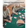 VEVOR Foldable Poker Table, 7 Player 1828.8 mm Folding Casino Leisure Table with Padded Rails & Cup Holders, Semi-oval Portable Game Tables with Felt & Metal Legs, for Texas Hold'em Game and Blackjack