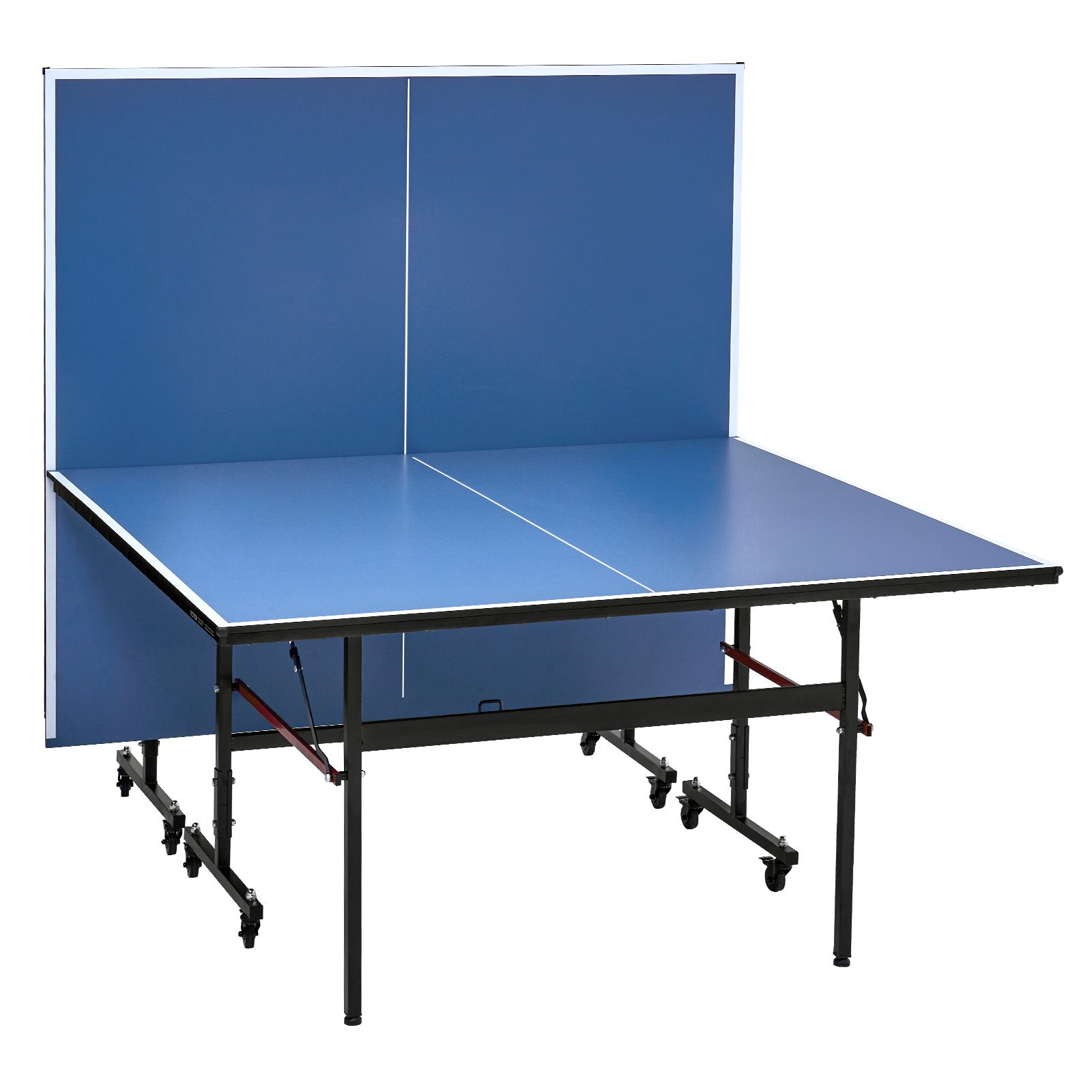 VEVOR Ping Pong Table, Professional Table Tennis Game, Indoor MDF Portable Table Tennis Table, Foldable Ping Pong Table with Quick Clamp Net and Lockable Wheels, 10 Minute Easy Assembly, 12mm Tabletops