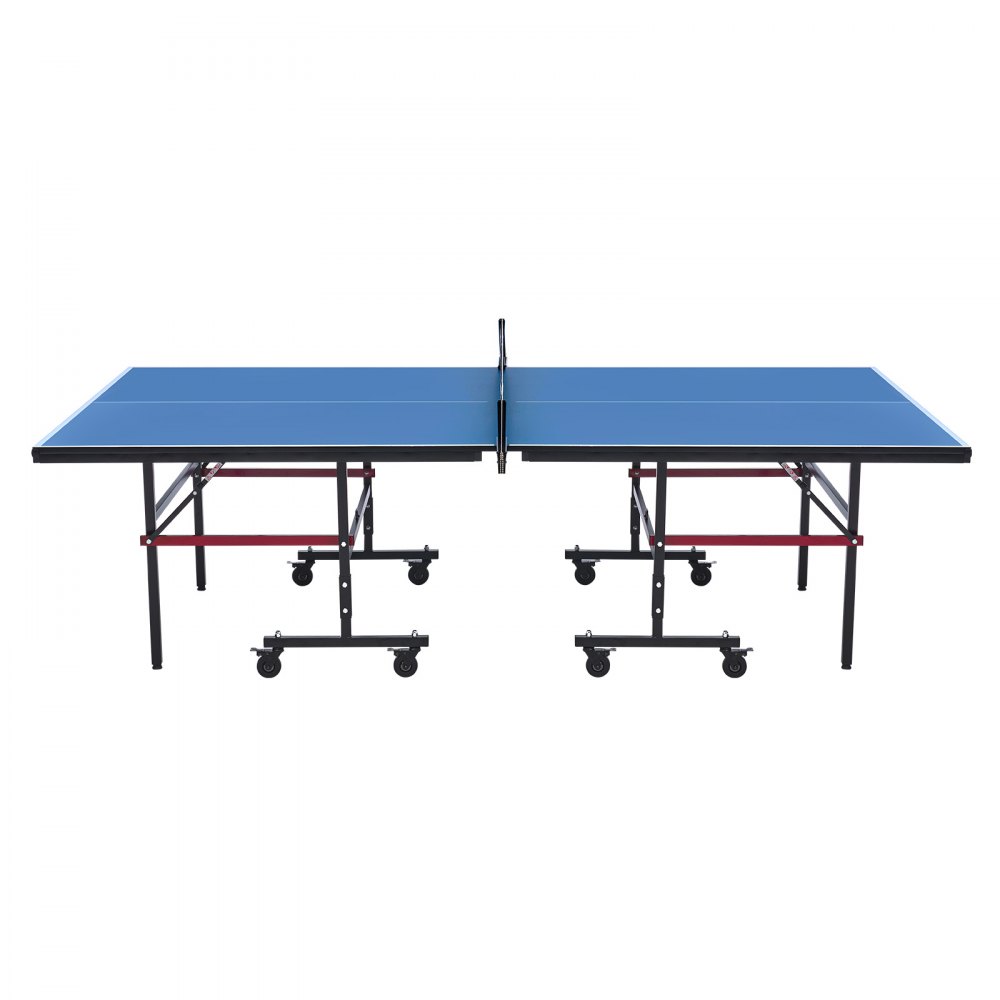 VEVOR Pingpongtafel, professioneel tafeltennisspel, draagbare MDF-tafeltennistafel voor binnengebruik, opvouwbare pingpongtafel met snelklemnet en vergrendelbare wielen, eenvoudige montage in 10 minuten, tafelbladen van 18 mm dik
