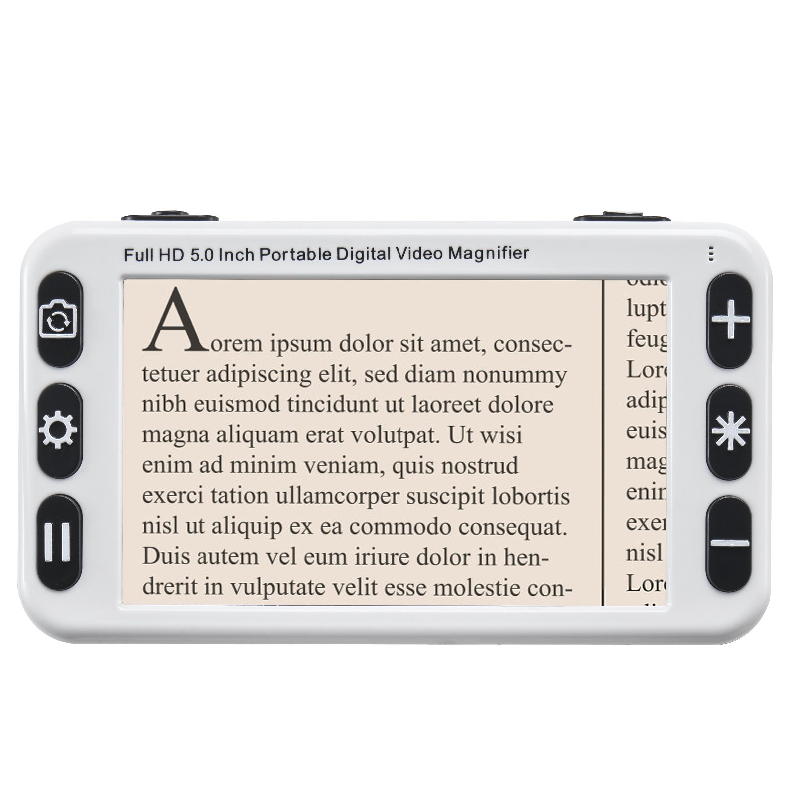 VEVOR Portable Digital Magnifier, 5-inch HD Electronic Video Magnifier for Low Version, 2X - 48X Electronic Reading Aid with 13MP Near & Far Dual Lens, 26 Color Mode, AV/HDMI Output & Foldable Handle