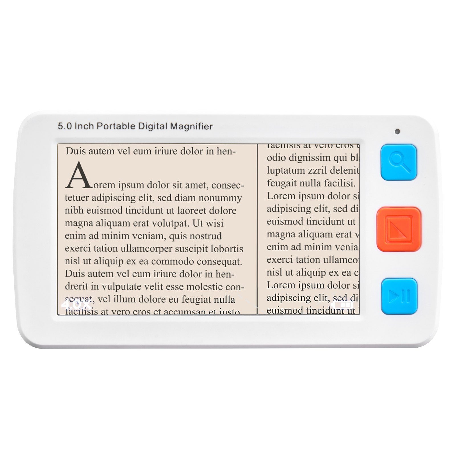 VEVOR Portable Digital Magnifier, 5-inch HD Electronic Video Magnifier for Low Version, 4X - 32X Zoom Electronic Reading Aid with 17 Color Mode, AV Output, Foldable Handle & 5-Level Screen Brightness