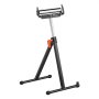 VEVOR Roller Stand, 250 lb Load Capacity, 27 in-43 in Adjustable Height, Folding Heavy Duty with Edge Guides & 11.5 in Polished Steel Roller Head, for Table Saw Outfeed Woodworking Extension Support