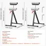 VEVOR Set van 2 rolstandaards, draagvermogen 61 kg, in hoogte verstelbaar van 68-108 cm, afkortbaar rolstandaard met 292,1 mm gepolijste stalen rolkop, werkstandaard voor tafelzaagaansluiting, verlengsteun