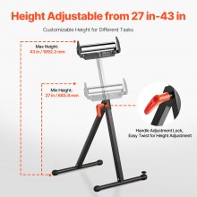 VEVOR 2x rolstandaard rolstandaard verstelbaar 68-109cm werkstandaard opvouwbaar 113kg