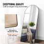 VEVOR Arched Full Length Mirror 71'' x 32'' Full Body Mirror Standing Hanging