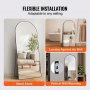 VEVOR Arched Full Length Mirror 71'' x 32'' Full Body Mirror Standing Hanging