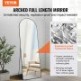 VEVOR full length mirror, arched design with explosion-proof tempered glass in a modern room setup.