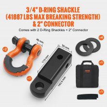 VEVOR autosleepkabel 36000lbs 30ft 3in Emergency Heavy Duty