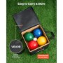 VEVOR Bocce Ball Set, 107 mm, with 8 Resin Balls, Pallino, Carrying Bag and Measuring Rope, Red/Green/Blue/Yellow 4 Colors, for 2 to 8 Players, Bocce Ball Game Set for Beach, Lawn, Family Backyard