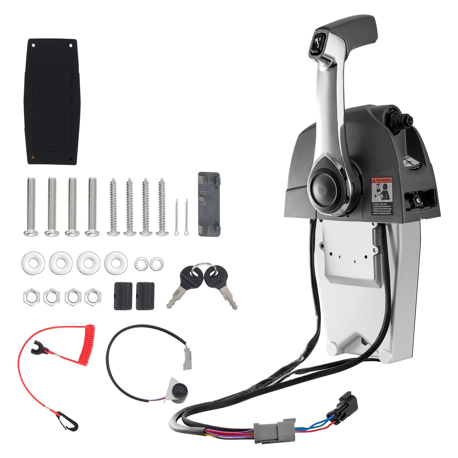 VEVOR Boat Throttle Control, 5006186 Top-Mounted Outboard Remote Control Box for Evinrude Johnson, Marine Throttle Control Box with Power Trim Switch and Lanyard