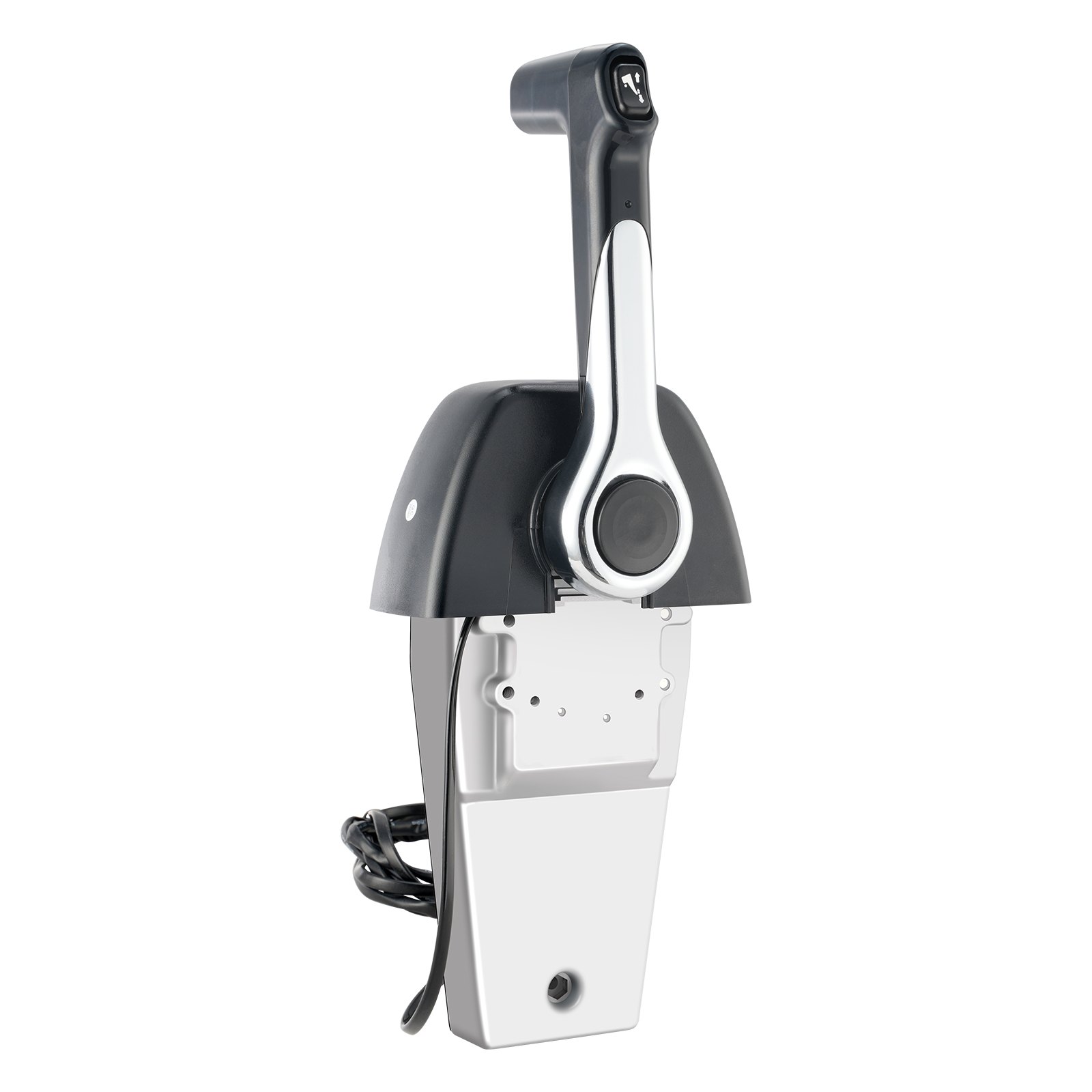 VEVOR Bootgasbediening, 704-48205-P1, Bovengemonteerde buitenboordmotor afstandsbedieningskast voor Yamaha 4-takt, Maritieme gasbedieningskast met Power Trim Switch en 144 cm kabelboom