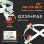 VEVOR vatenrol 250L transportrol van koolstofstaal metalen rolplank binnendiameter Ø 607 mm vatenwagen met 4 universele wielen wagen transportwagen voor het transporteren van vaten tot 454 kg