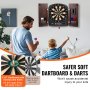 VEVOR Dartbord en Kast Set Home Dartbord Center Dartbord 34,3 cm, Opbergbare Dartkast met Elektronische Score & Eenvoudige Montage, Compleet met Alle Accessoires Party
