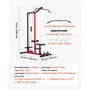 VEVOR Lat Pulldown Station, 2-in-1 Lat Pulldown Tower, ca. 227 kg draagvermogen, Power Station met Lat Pulldown Bar, Krachttraining voor rug, armen en schouders, Lat Pulldown Machine voor thuisfitness, Zwart