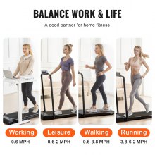 VEVOR loopband elektrisch fitnessapparaat hometrainer stuur 120 kg 1-10 km/u