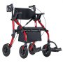 VEVOR 2-in-1 Rollator Walker & Transport Chair for Seniors, Foldable Rolling Walker Wheelchair, Lightweight Aluminum Mobility Walking Aid with Solid PU Wheels, Cup & Cane Holder - Supports 300LBS