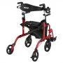 VEVOR 2-in-1 Rollator Walker & Transport Chair for Seniors, Foldable Rolling Walker Wheelchair, Lightweight Aluminum Mobility Walking Aid with Solid PVC Wheels, Cup & Cane Holder - Supports 300LBS