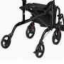 VEVOR 2-in-1 Rollator Walker & Transport Chair for Seniors, Foldable Rolling Walker Wheelchair, Lightweight Aluminum Mobility Walking Aid with Solid PVC Wheels, Cup & Cane Holder - Supports 300LBS