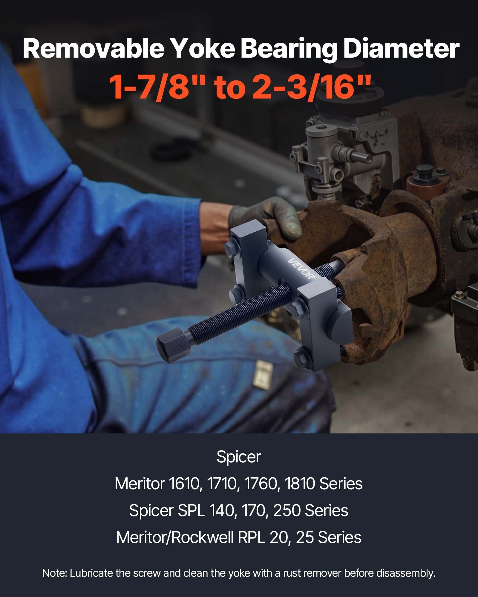 VEVOR Clevis Puller voor transportvoertuigen en -apparatuur van klasse 6-8, robuuste set voor het verwijderen van de Clevis, compatibel met Kenworth Peterbilt Freightliner Mack