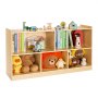 VEVOR Montessori Bookshelf, 1140 mm Width Toy Storage Organizer, 5-Section Kids Display Storage Cabinet, Daycare Furniture, Kids Bookshelf for Bedroom, Nursery, Living Room, Entryway, Preschool, Brown