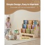 VEVOR Montessori Boekenplank 3-laags Kinderboekenplank met Gegolfde Rand, Boekenplank aan de Voorkant met Dubbele Haken, Babyboekenplank Kinderkamerplank voor Kleuterschool Kleuterschool