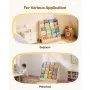 VEVOR Montessori Boekenplank 5-laags Kinderboekenplank met Gegolfde Rand, Boekenplank aan de Voorkant met Dubbele Haken, Babyboekenplank Kinderkamerplank voor Kleuterschool Kleuterschool