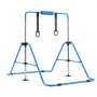 VEVOR Gymnastic Bars for Kids, 63.5 kg Capacity Folding Training Kip Bar, Adjustable Height Gymnastic Horizontal Bar for Home, Training Equipment for Indoor and Outdoor, Easy to Assemble, Blue