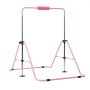 VEVOR gymnastiekstang voor kinderen met een draagvermogen van 63,5 kg, opvouwbare gymnastiekstang met ringen, in hoogte verstelbare gymnastiekstang voor binnen- en buitentraining, trainingsapparatuur voor kinderen voor thuisgebruik, roze