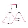 VEVOR gymnastiekstang voor kinderen met een draagvermogen van 63,5 kg, opvouwbare gymnastiekstang met ringen, in hoogte verstelbare gymnastiekstang voor binnen- en buitentraining, trainingsapparatuur voor kinderen voor thuisgebruik, roze