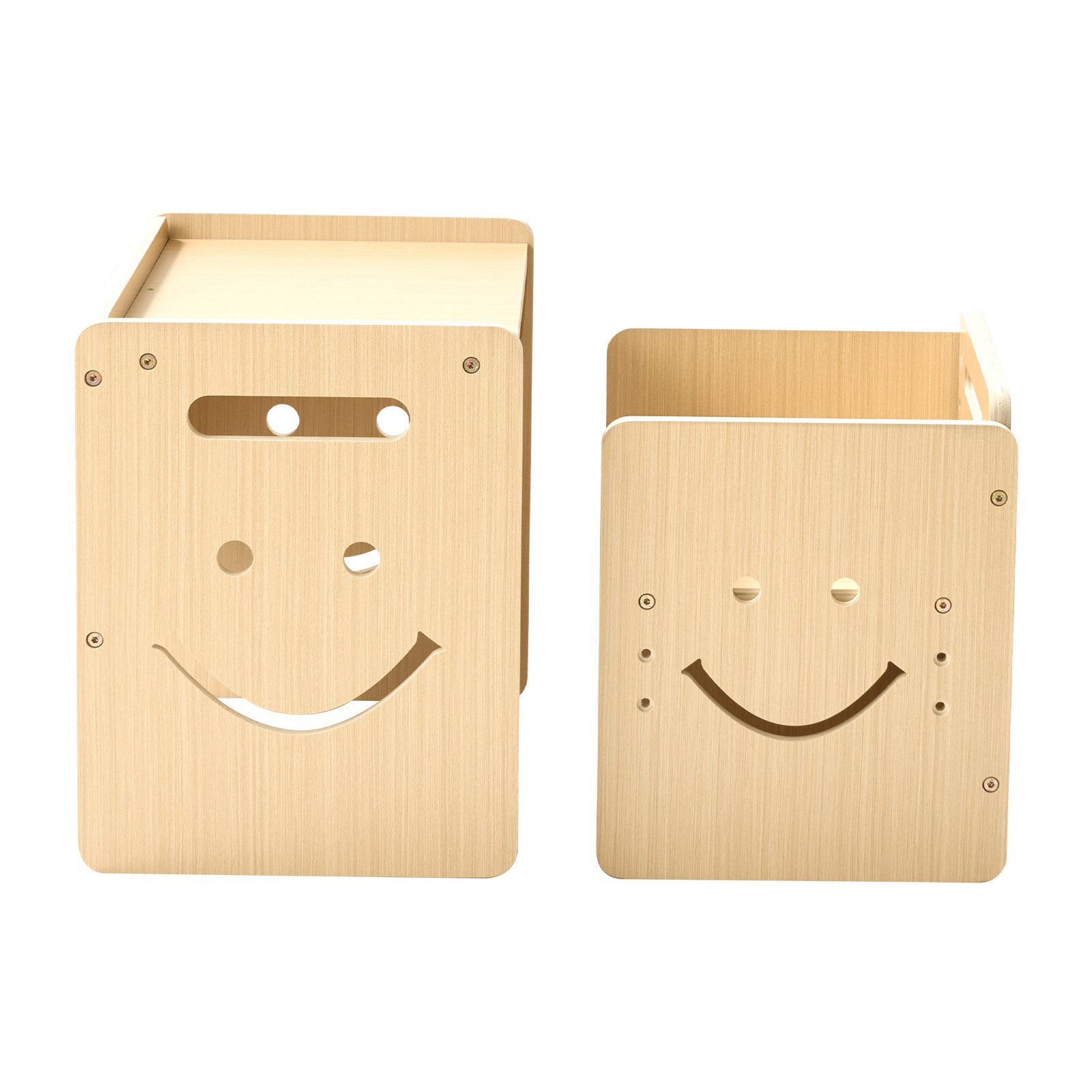VEVOR Montessori tafel- en stoelenset, hout, kinderzitset voor peuters van 1-5 jaar, opstapje met whiteboard en in 3 standen verstelbare hoogte, om te eten, tekenen, lezen en spelen.