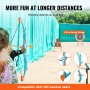 child using VEVOR kids archery set with target in background, promoting fun at longer distances.