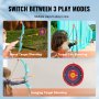 kids using VEVOR kids bow and arrow set for stand, target can, and hanging target shooting.