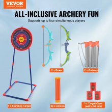 VEVOR Kids Bow and Arrow Set LED Light Up Outdoor Archery Kit 2 Pack 20 Arrows