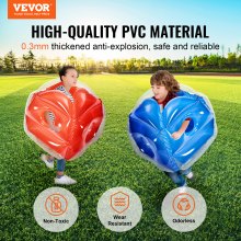VEVOR Inflatable Bumper Balls 2 Pack, 0.6m Balls Kids & Teens, PVC Bumper Ball for Outdoor Team Games, Outdoor Toys for Playground, Yard, Red+Blue 0.3mm Thickness