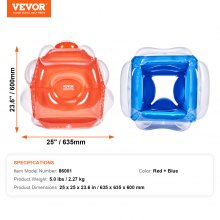 VEVOR Inflatable Bumper Balls 2 Pack, 0.6m Balls Kids & Teens, PVC Bumper Ball for Outdoor Team Games, Outdoor Toys for Playground, Yard, Red+Blue 0.3mm Thickness
