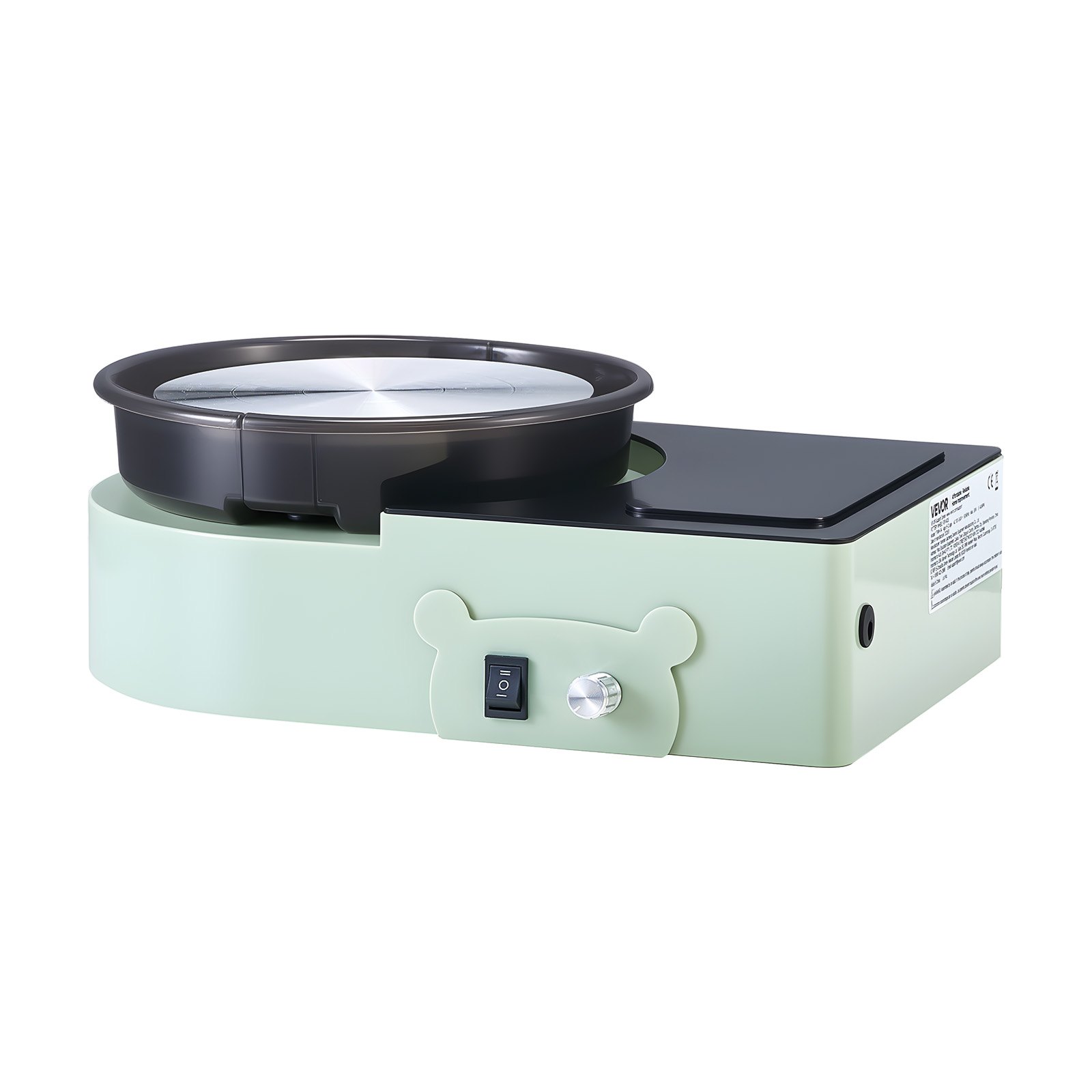 VEVOR Mini pottenbakkersschijfmachine 158 mm draaitafel met instelbare rotatiesnelheid, elektrische kleischijf met kleivormgereedschap, geschikt voor doe-het-zelf pottenbakkerslessen, groen