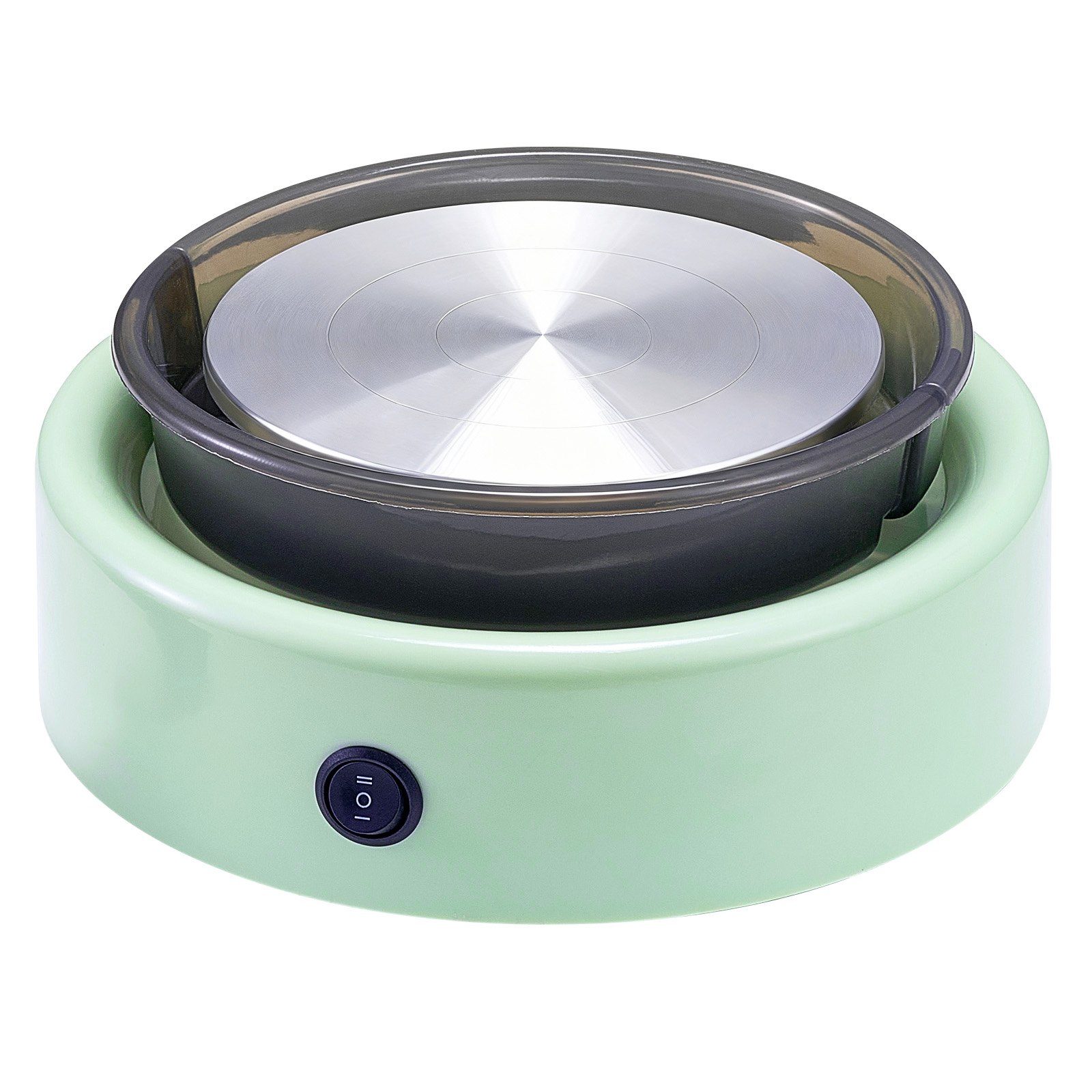 VEVOR Mini Keramiekwiel, 158 mm draaiplateau met instelbare rotatiesnelheid (0-140 tpm), elektrisch kleiwiel met vormgereedschap voor doe-het-zelf keramieklessen, groen rond