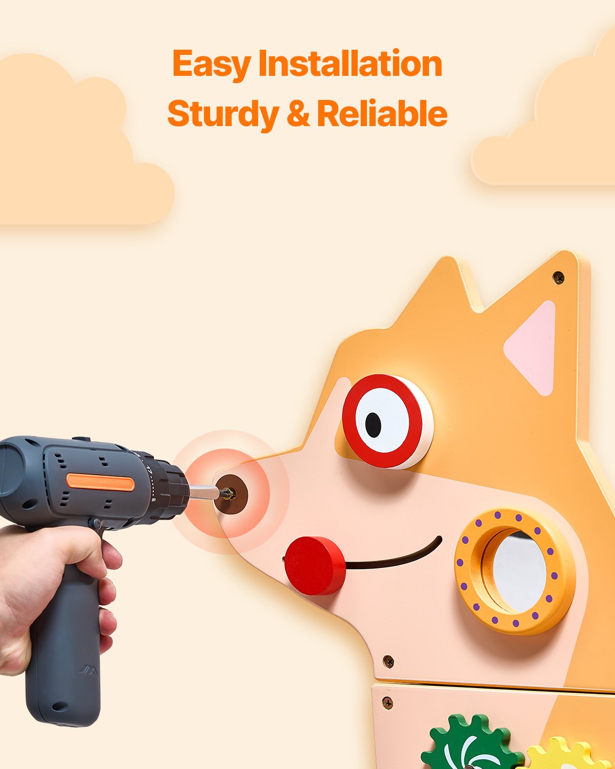 VEVOR Puppy Activity Wall, 12 spellen, sensorisch Montessori-muurspeelgoed voor kinderen van 3-12 jaar, Montessori-leeractiviteitencentrum, ideaal voor de speelkamer, kinderkamer en klaslokaal