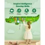 VEVOR Crocodile Activity Wall Busy Board Panels, 9 Activities, Montessori Sensory Wall Toy for Kids 3-12 Years, Montessori Learning Activity Center, Ideal for Toddler Playroom Nursery Classroom