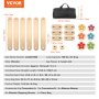 VEVOR Balance Beam Stepping Stones, 6 PCS Wooden Toddler Balance Boards, Montessori Toy for Kids 2-6, Build Coordination and Gross Motor Skills, Gymnastics Course Indoor & Outdoor for Girls Boys Gift